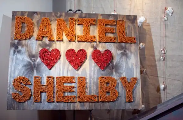 Wedding name string art