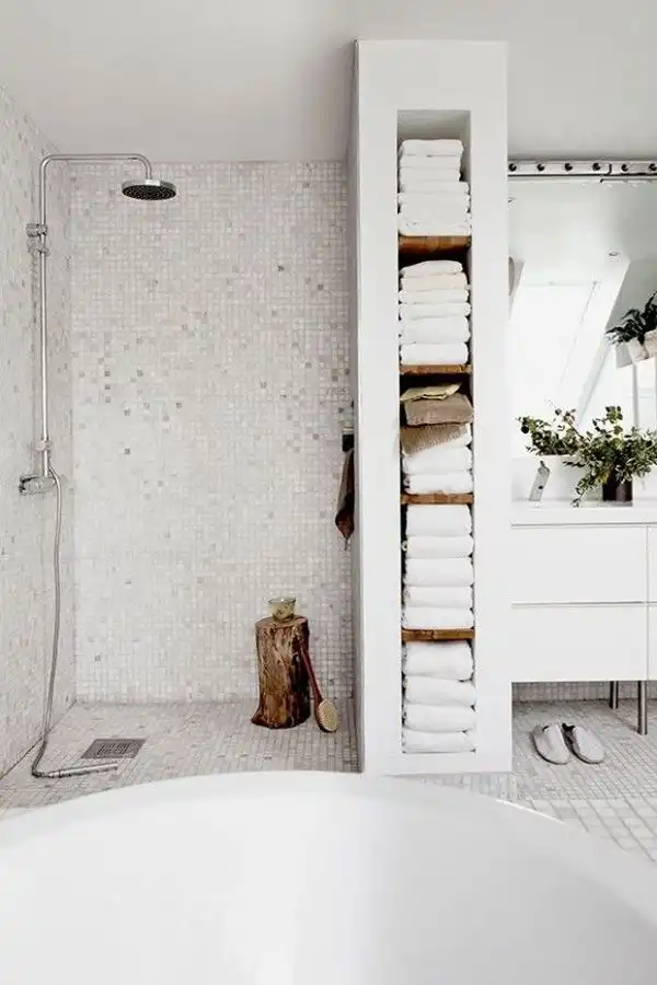 White and white color scheme for bathroom