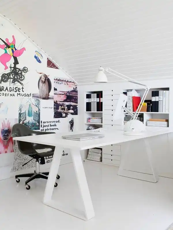 White pure attic desk