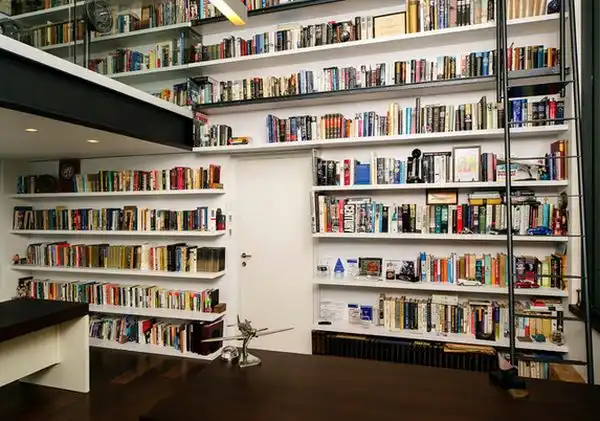 White walls and books perfect design for lovers