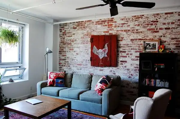 White washed bricks wall