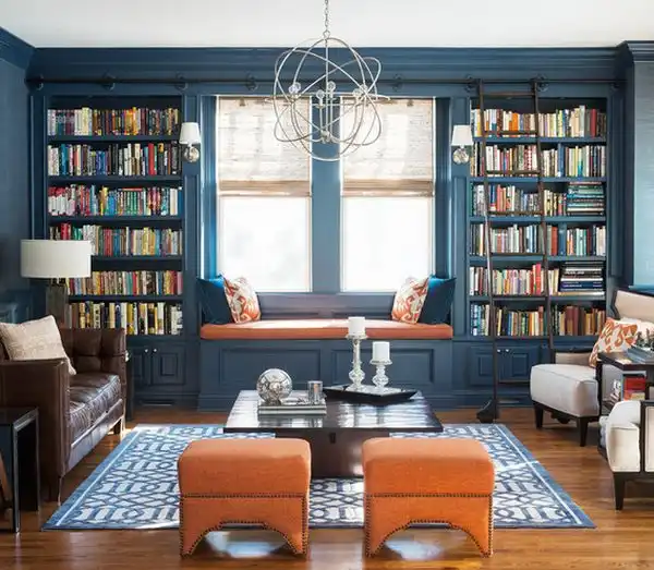 Window reading nook and symetry with books