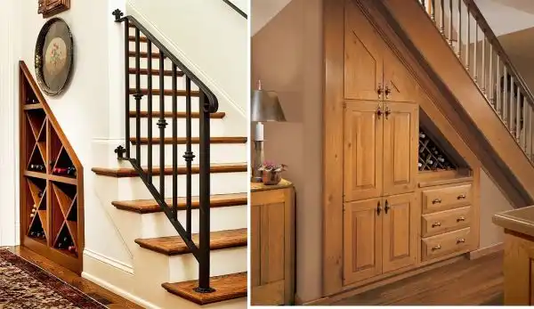 Wine storage under stairs1