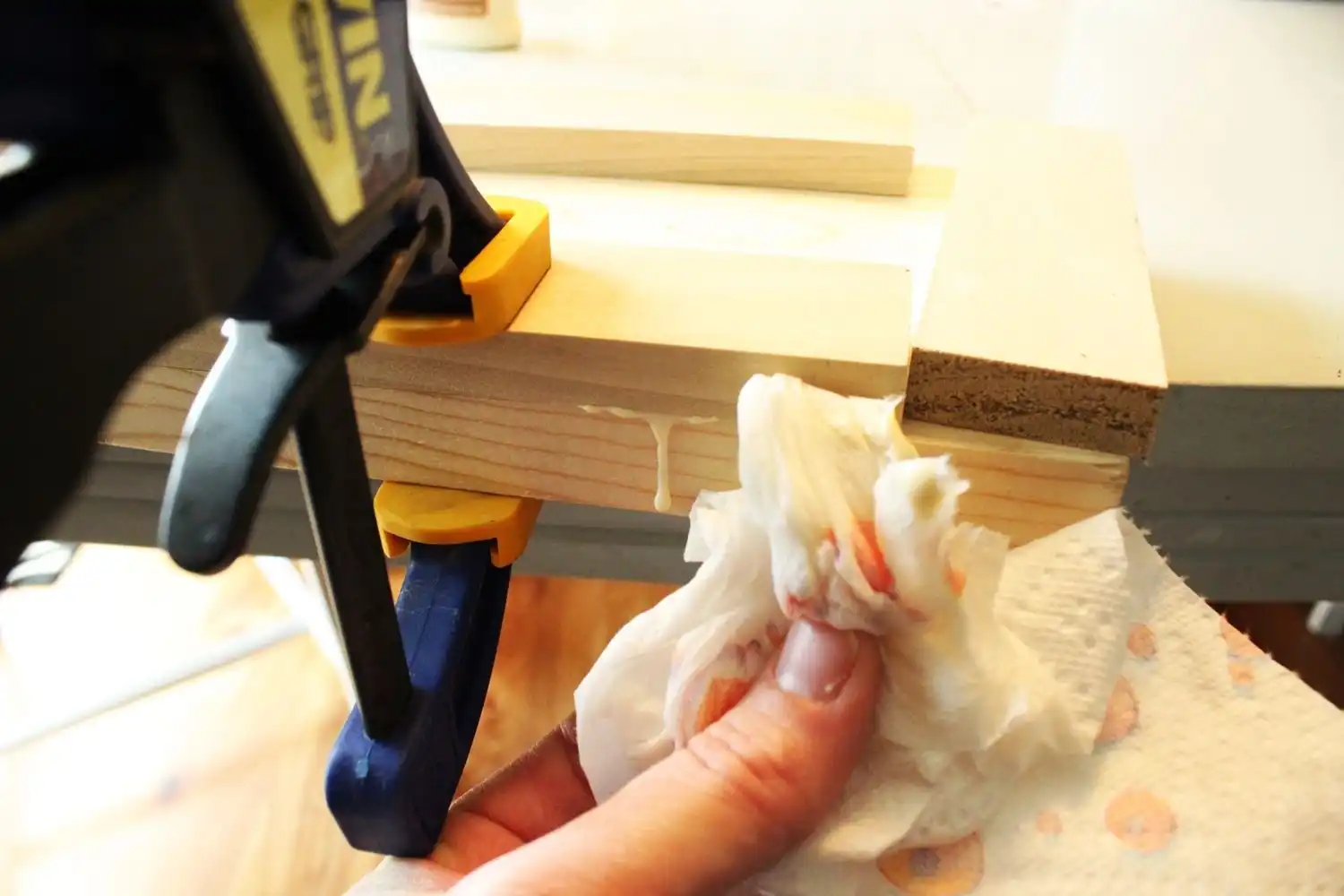 Wipe away the wood