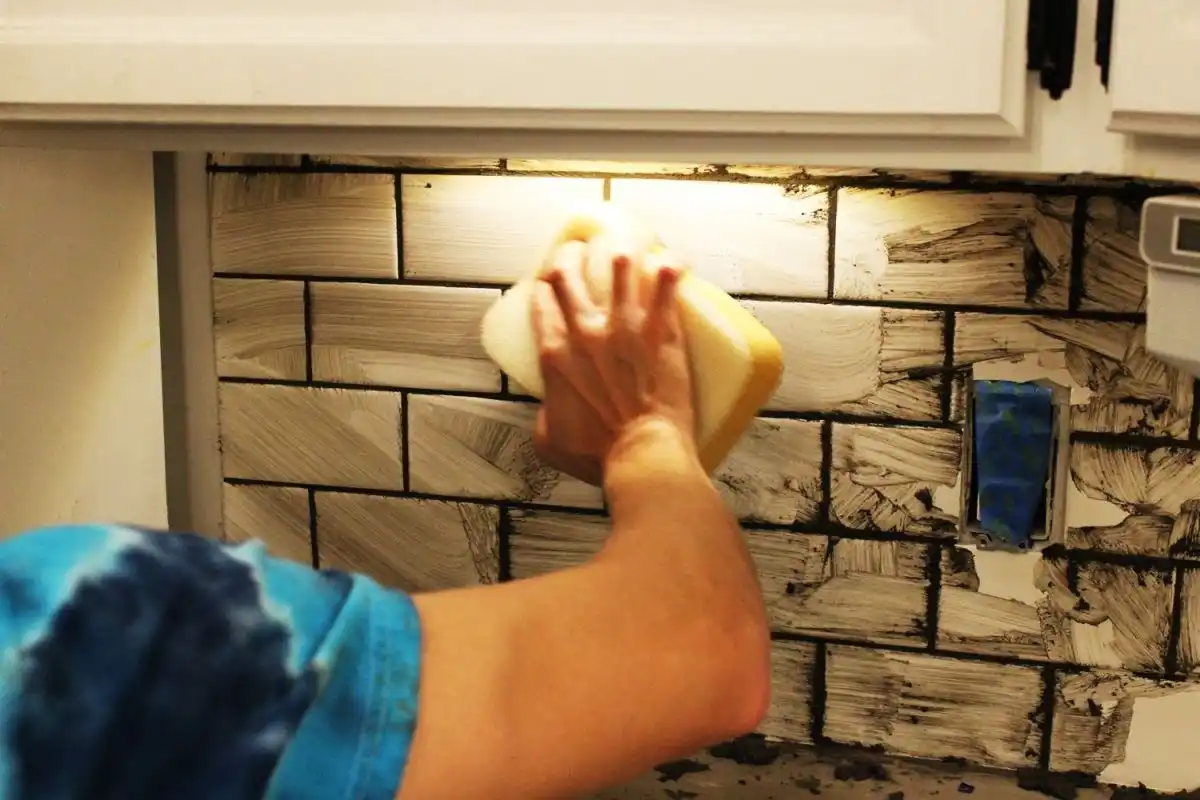 wiping the grout