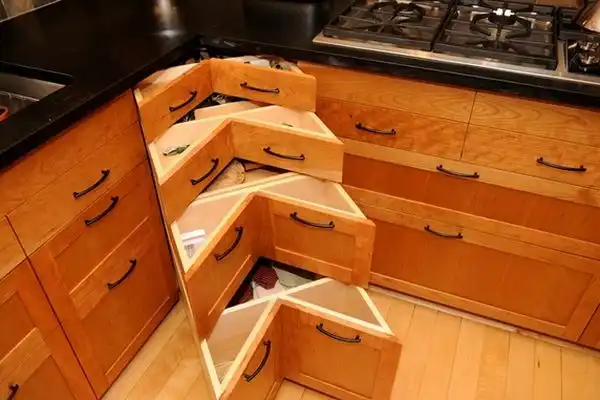 Wood corner drawers