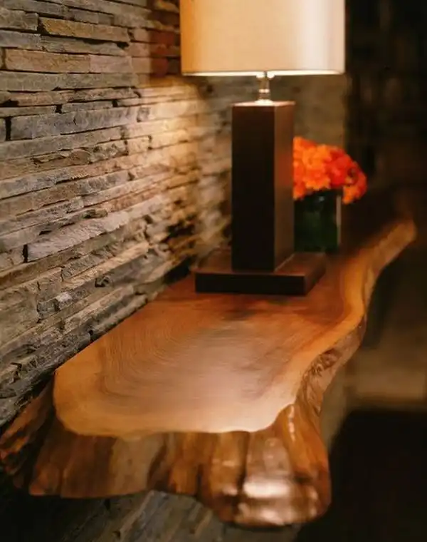 Wood edge shelf