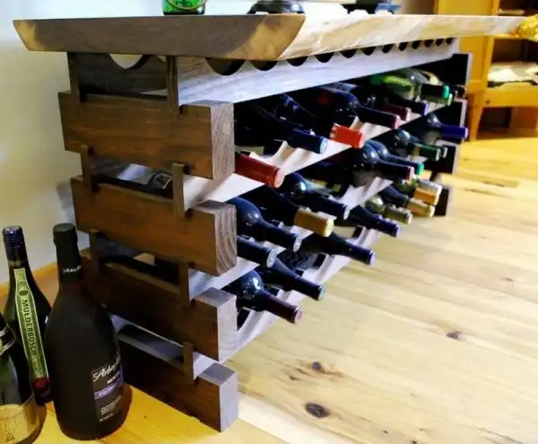Wood pallet custom walnut wine rack copy