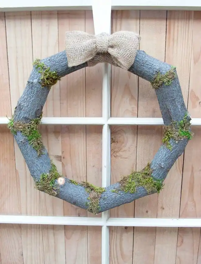 Wood Branch and Moss Fall Wreath