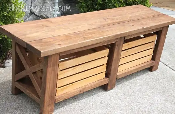 X shape legs wooden crates