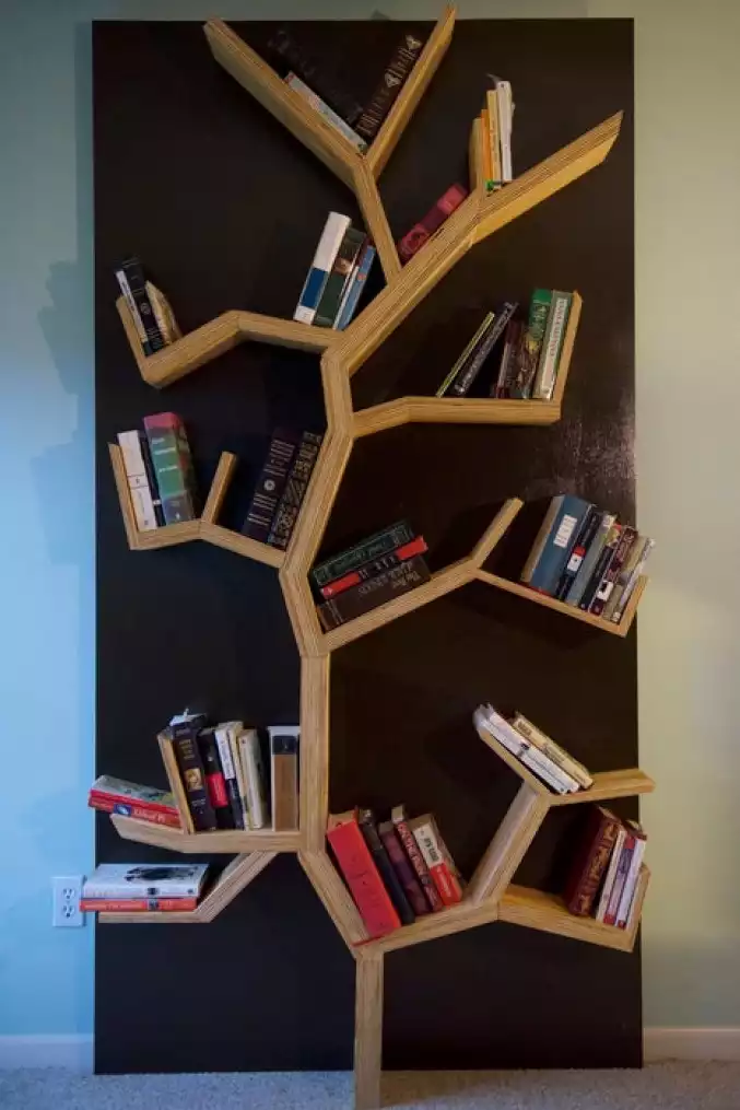 A Rustic Tree Bookshelf