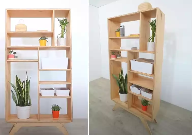 A customizable mid-century modern bookcase