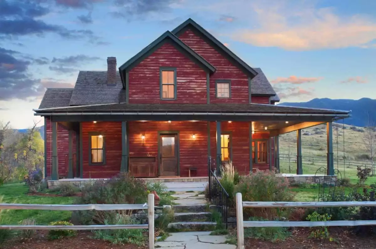 A rustic ranch house in Wyoming