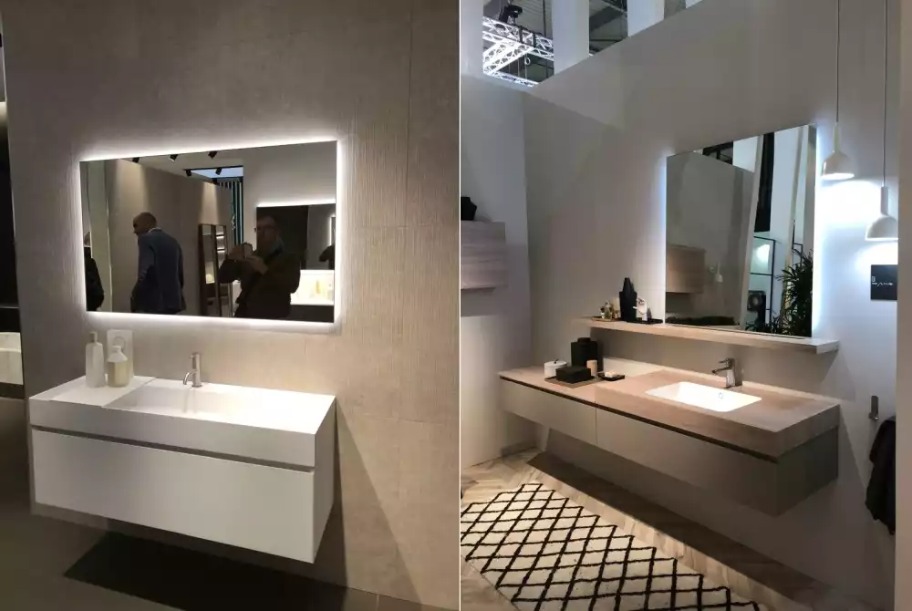 Bathroom wall mirror hanging
