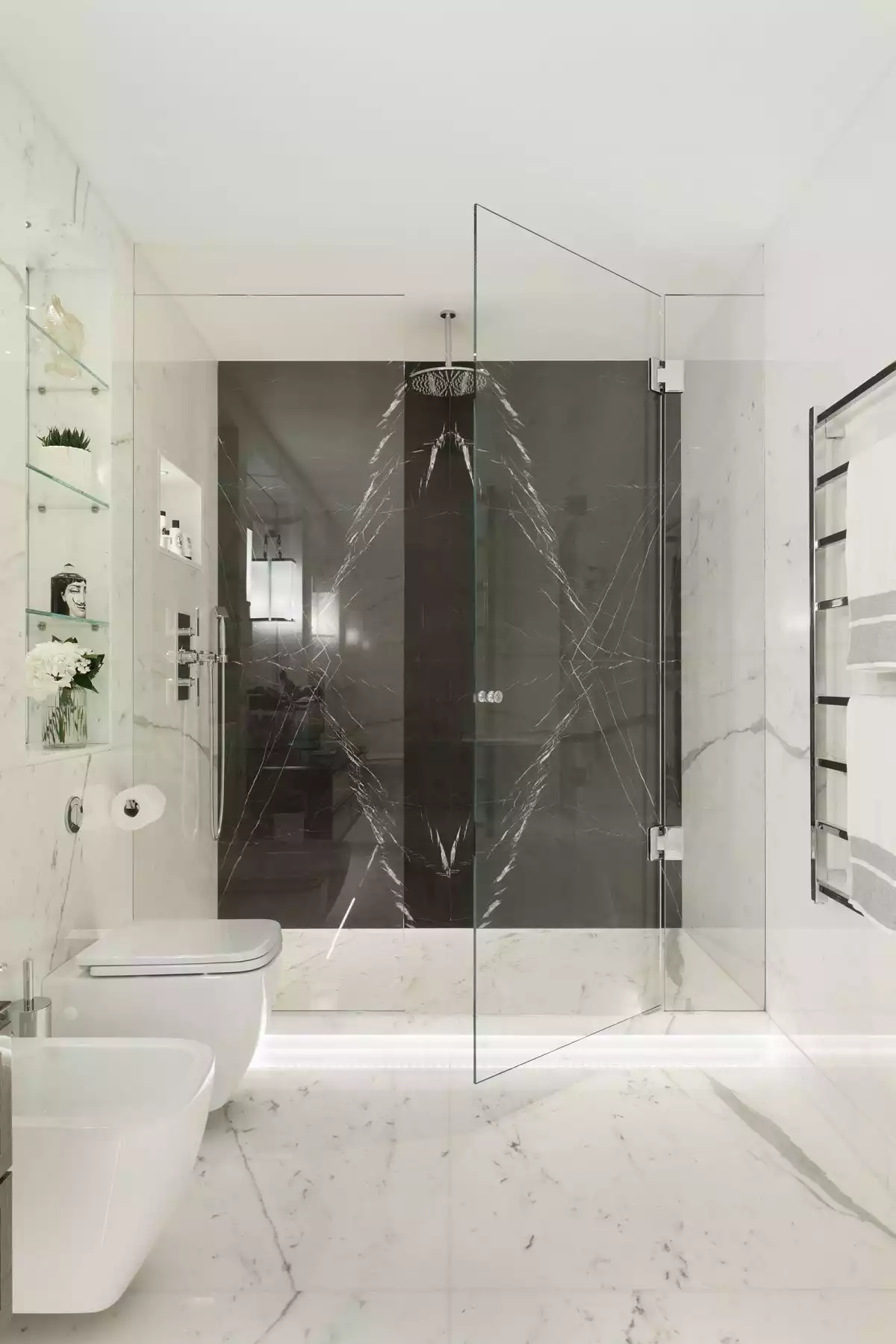 Black and white marble
