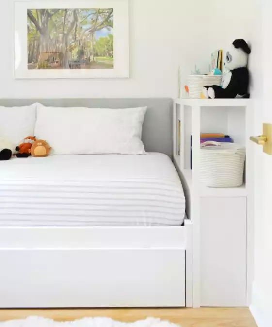 Built in bedside bookcase