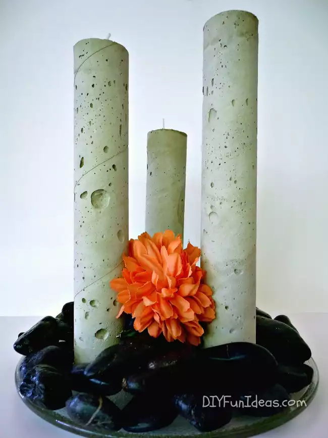 Candle light from concrete mix