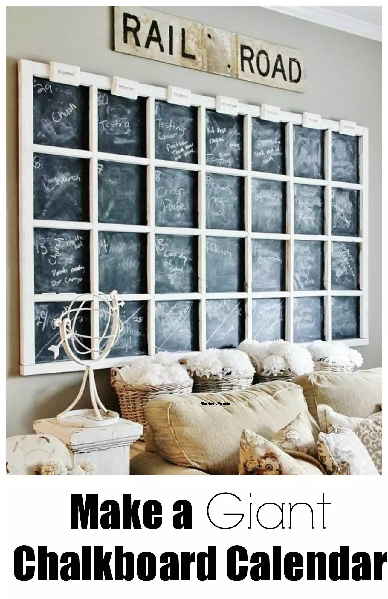 Chalkboard Calendar Framed