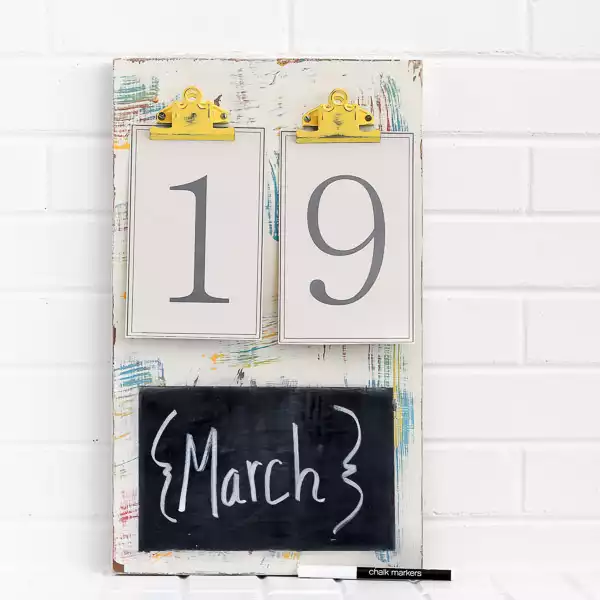 Colorful chalk calendar