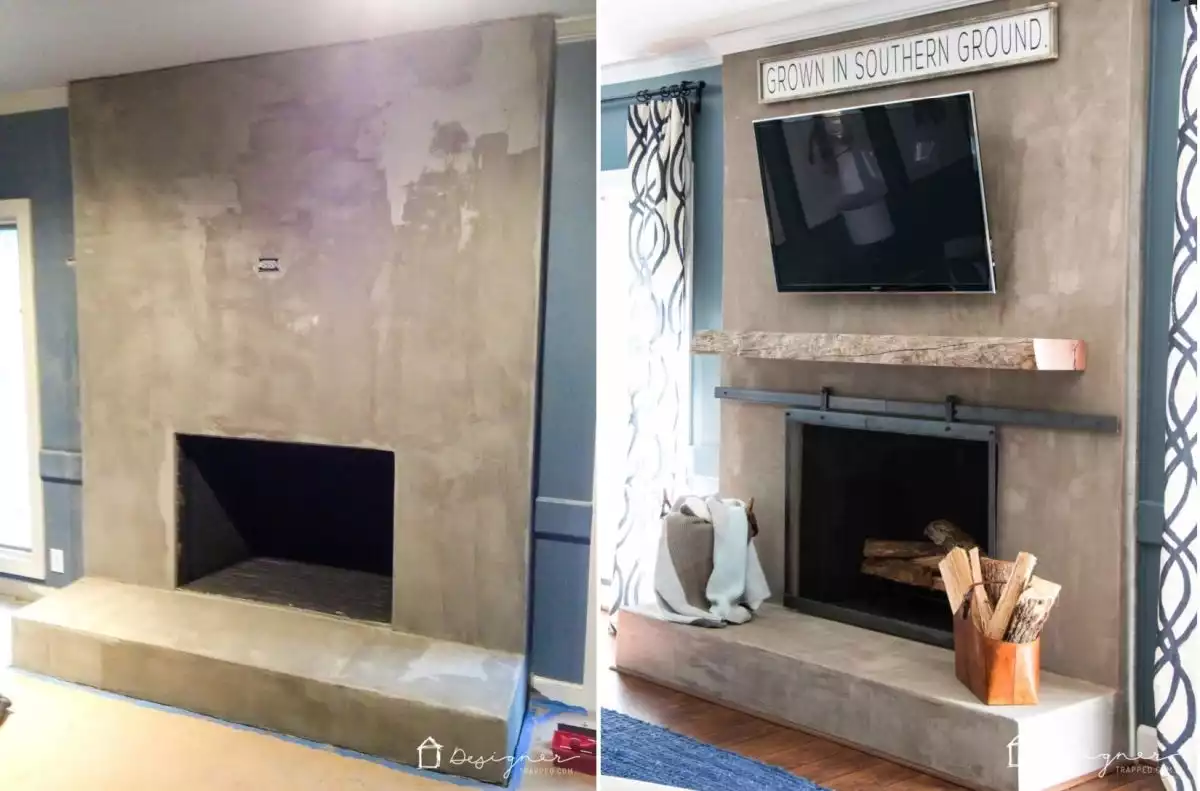 Concrete DIY fireplace