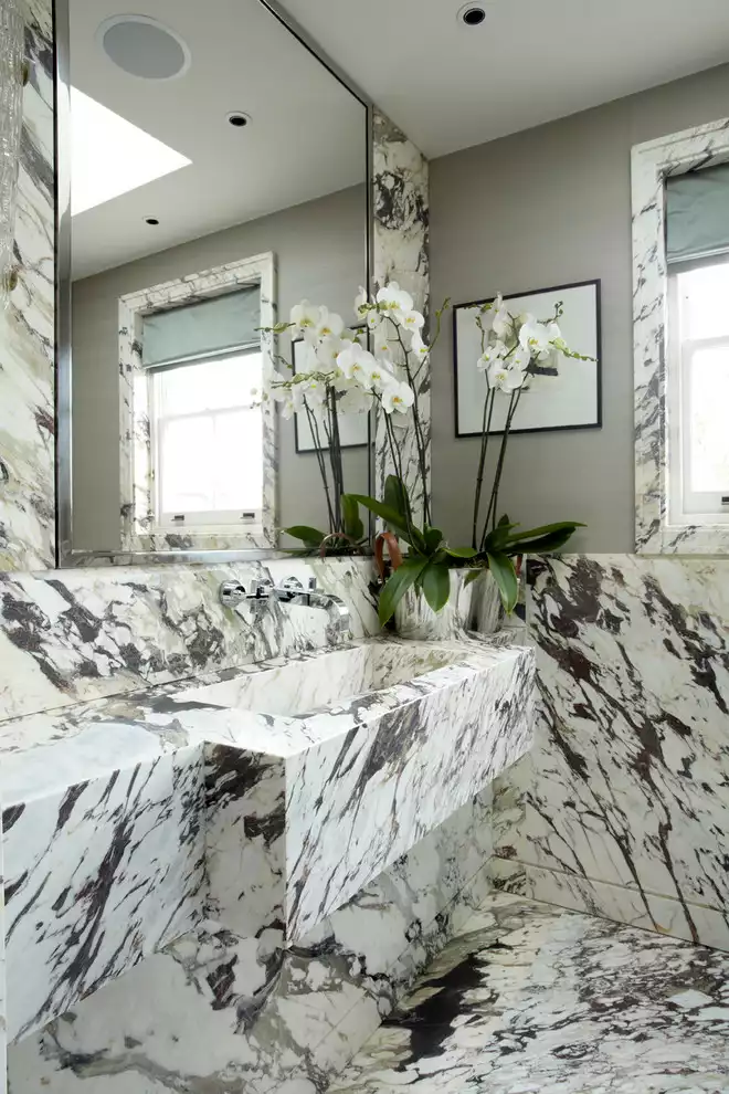 Contemporary Marble Integrated Sink and Vanity