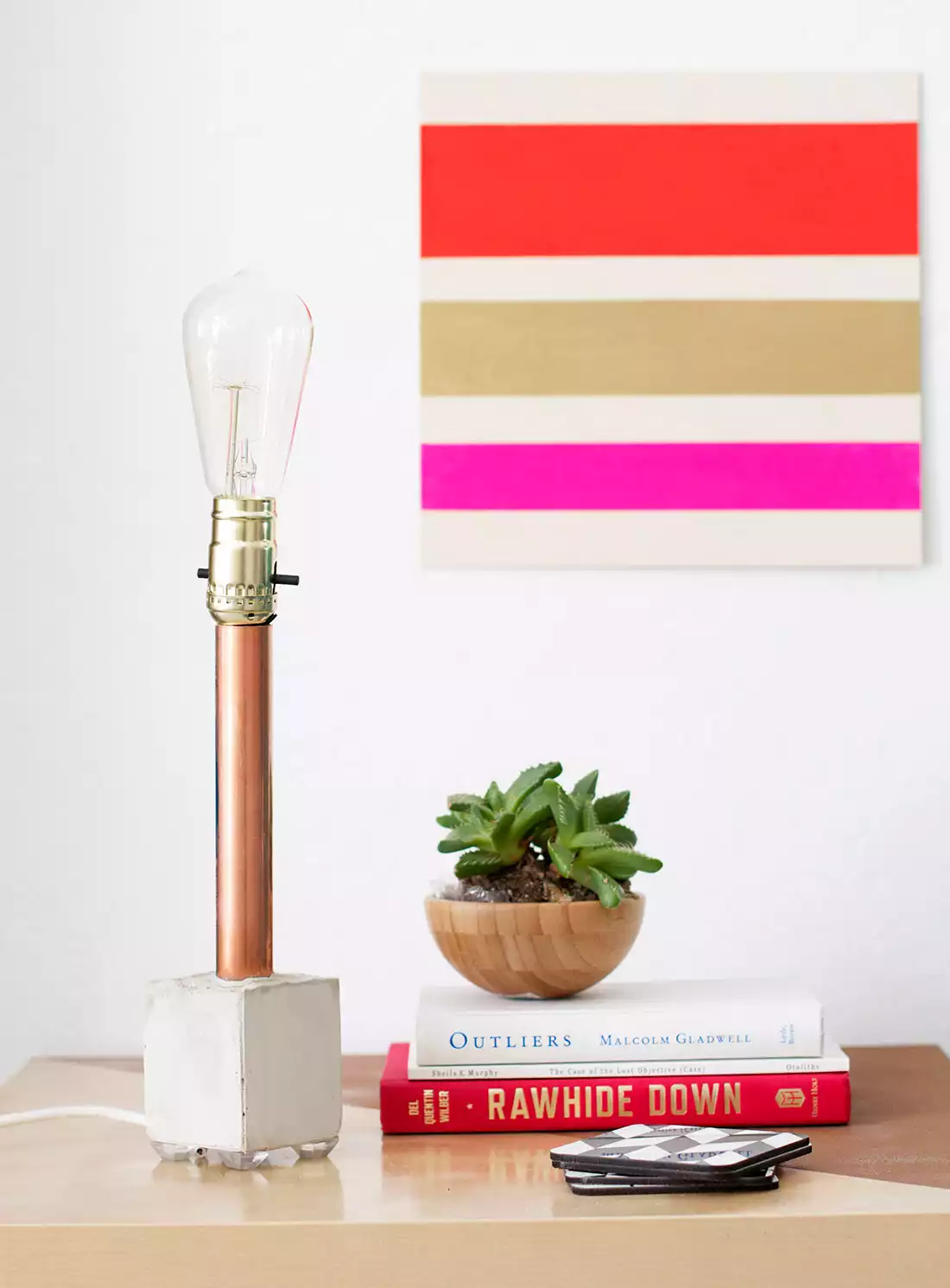 Copper with concrete base