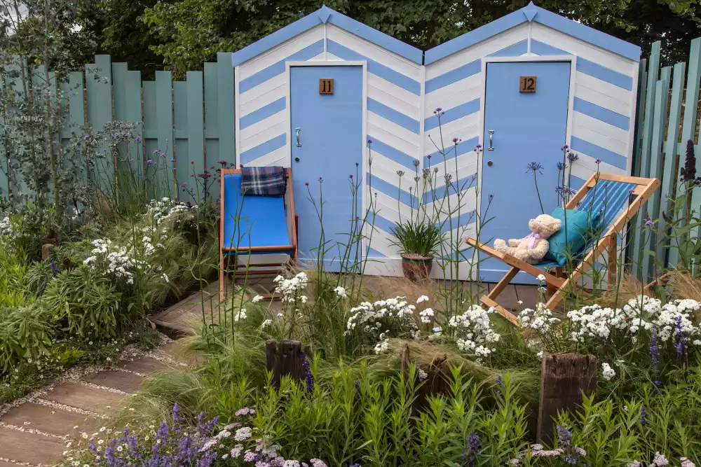 Cozy seating around sheds