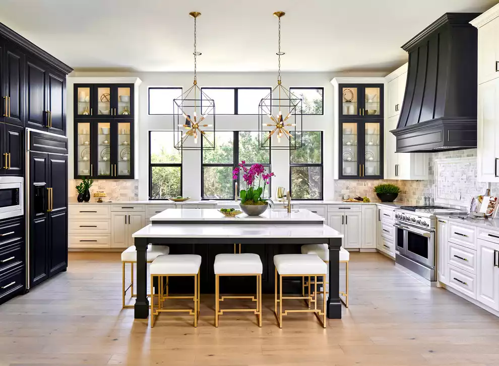 Cream Cabinets with Black