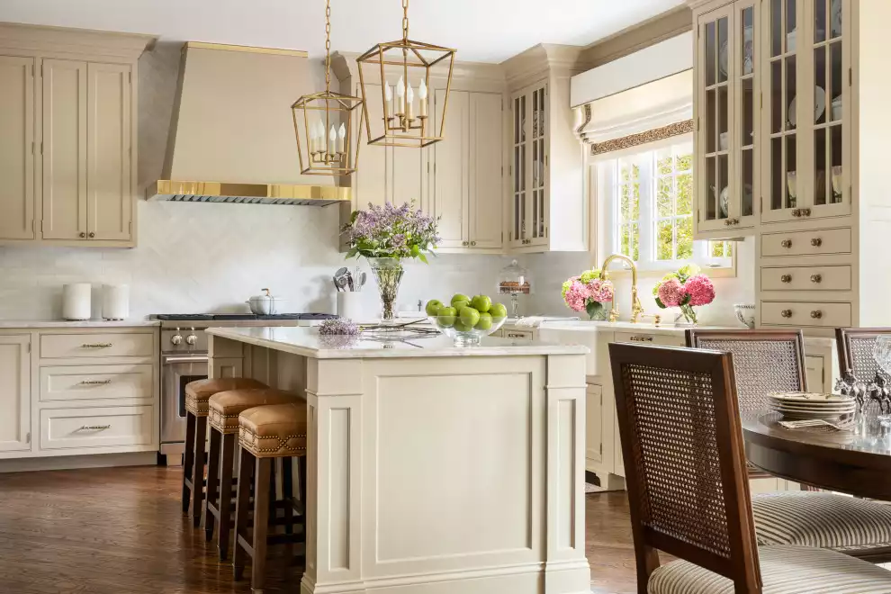 Cream Kitchen Cabinets and Metal Highlights