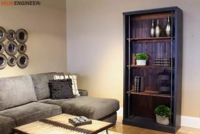 DIY industrial bookshelf decor