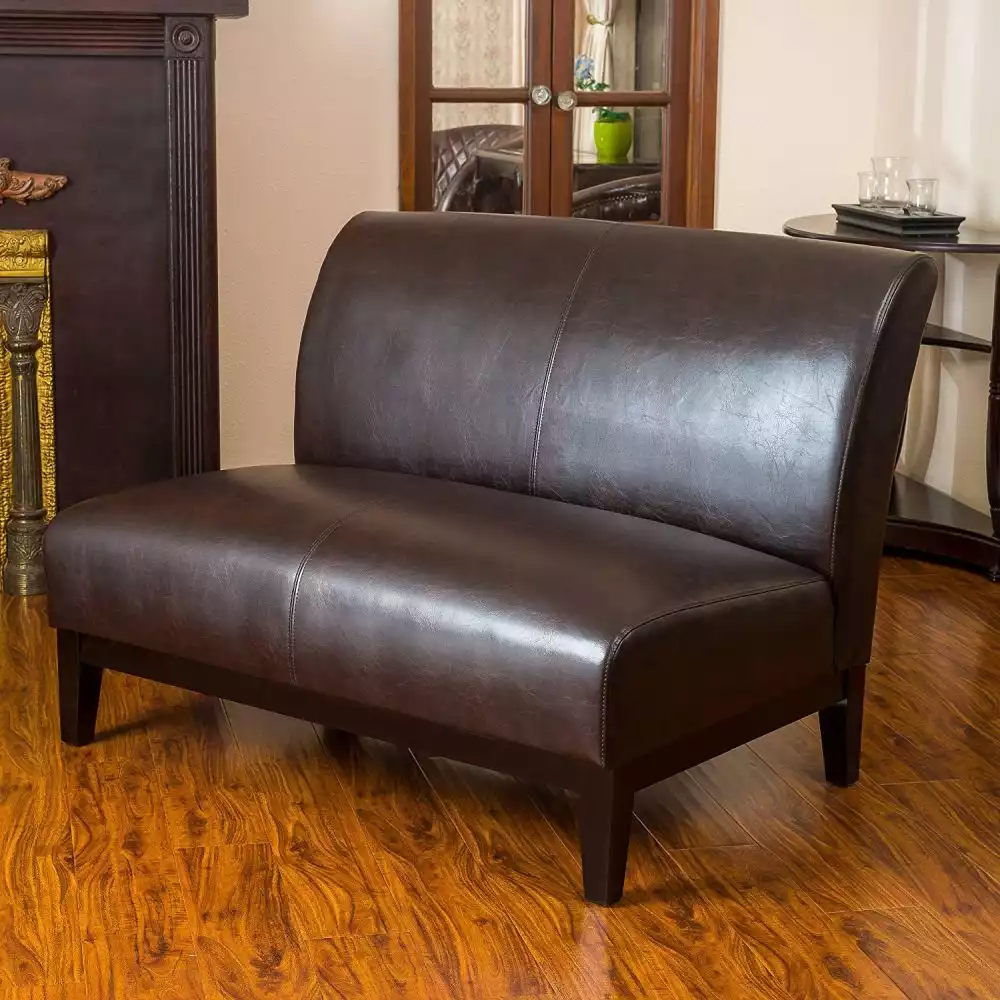 Darcy Brown Leather Loveseat