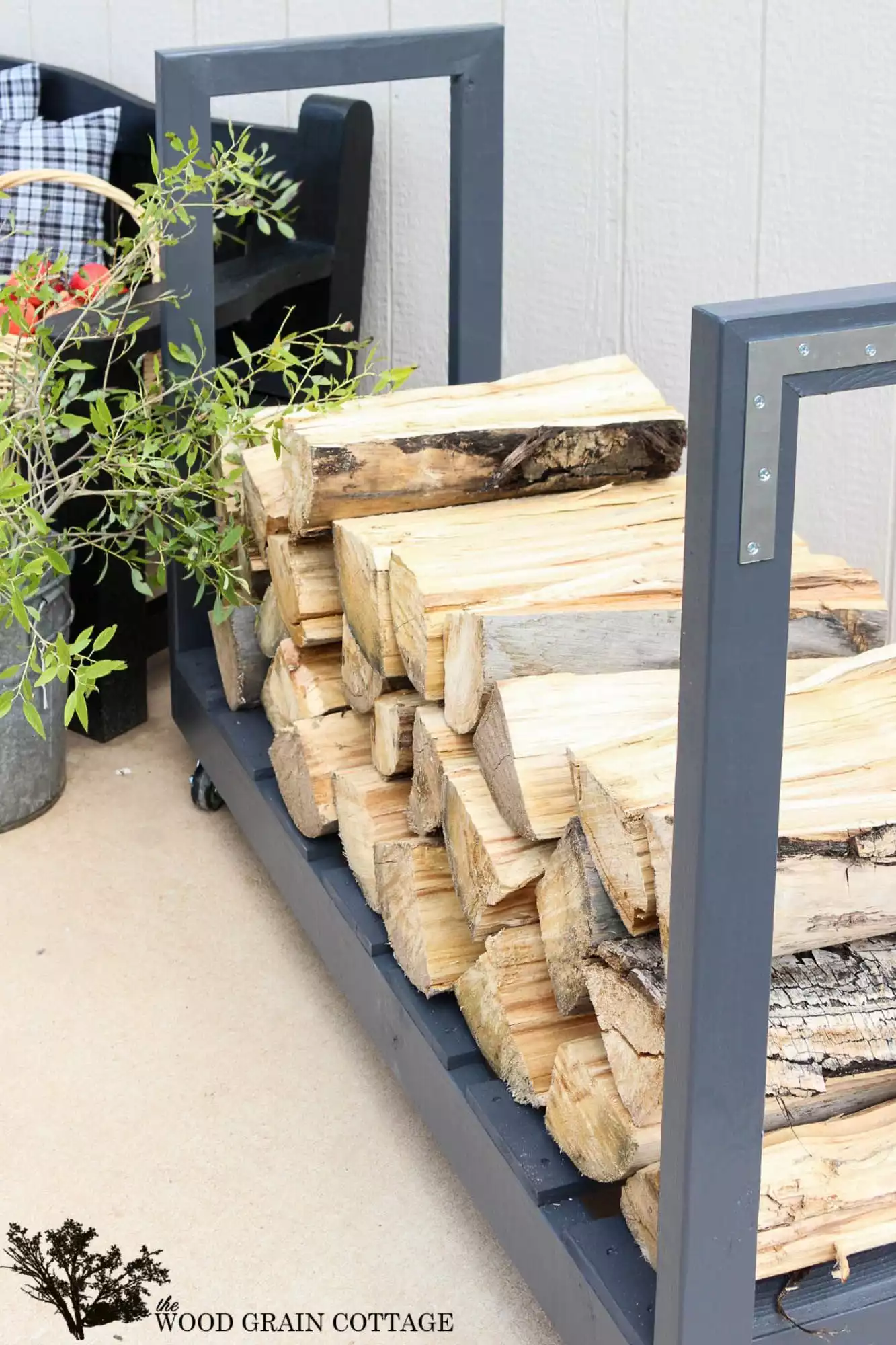 Firewood rack on wheels
