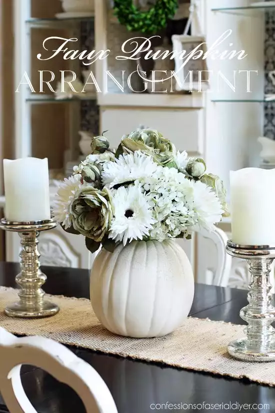 White on White Pumpkin Bouquet