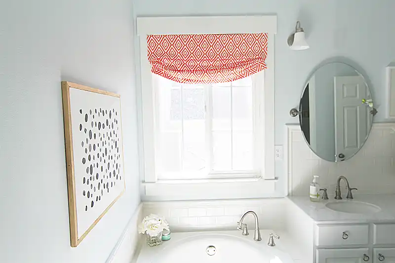 Faux roman shade for bath