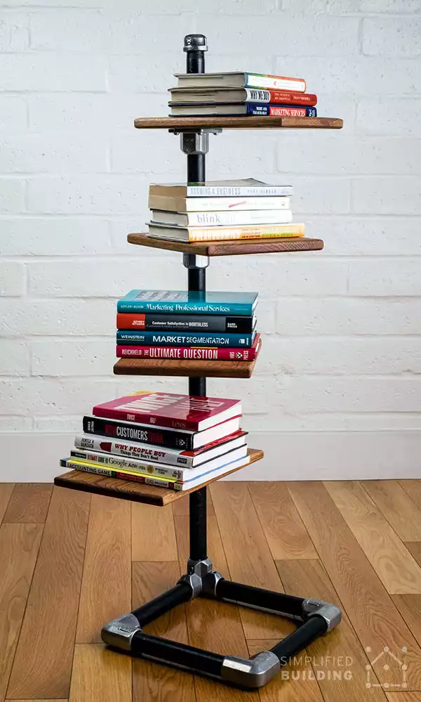 Free Standing DIY Gator Tube Bookshelf