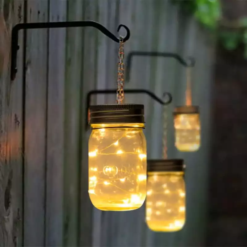 GIGALUMI Hanging Solar Mason Jar Lid Lights