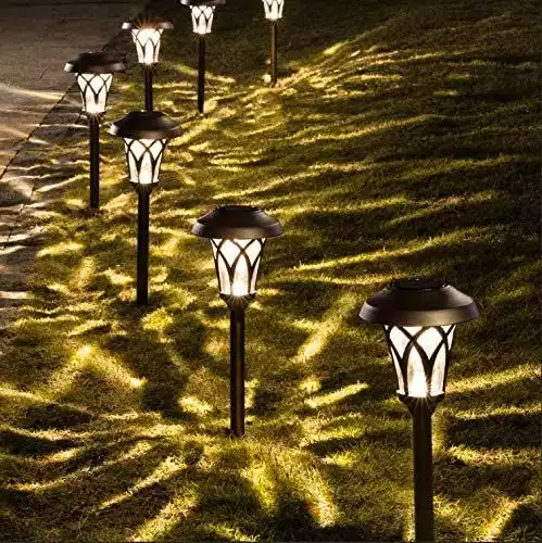 GIGALUMI Solar Pathway Lights Outdoor