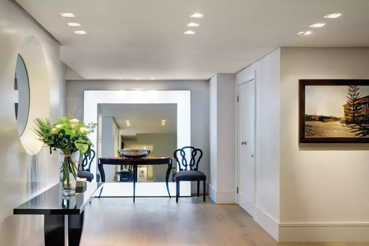 The entrance lobby is bright and spacious and sets the tone for the rest of the apartment