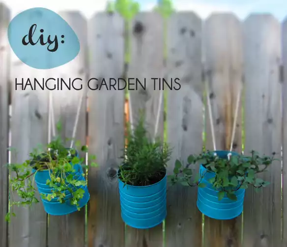 Hanging tin flowers