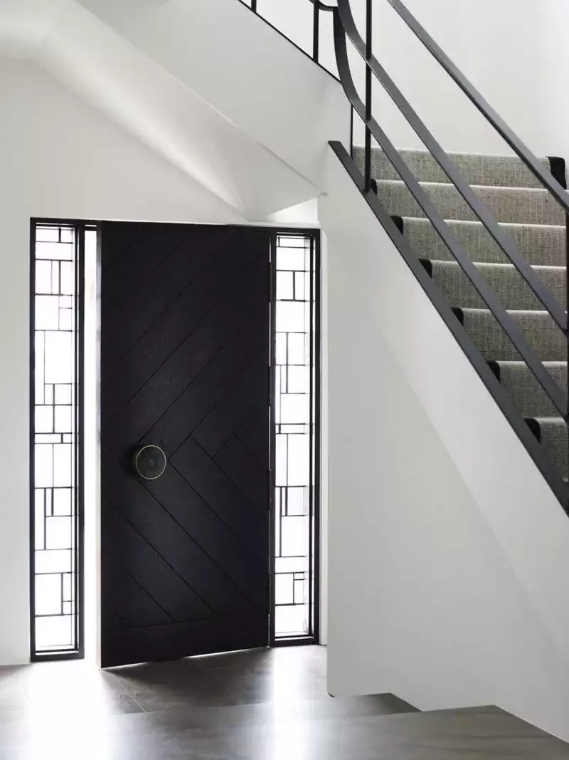 Herringbone pattern on door