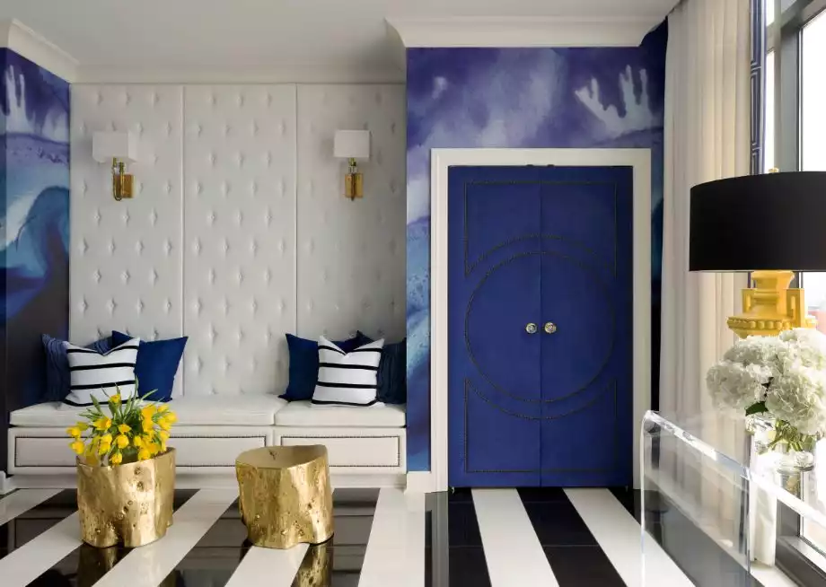 Hollywood Regency Room with Black and White Floor