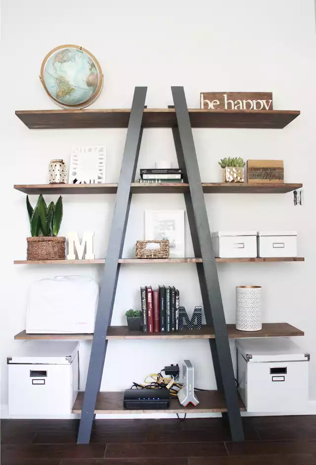 Ladder bookshelf and storage