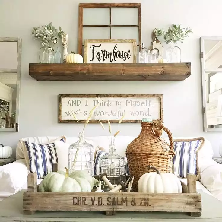 install a shelf above the sofa