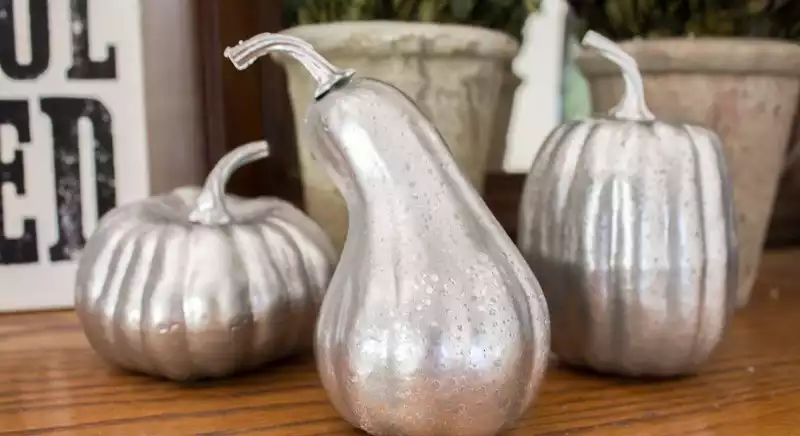 Mercury Glass Pumpkin Display