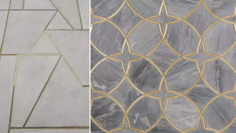 Metallic grout tiles