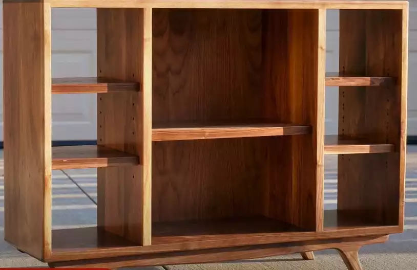 Modern bookshelf with open cubbies