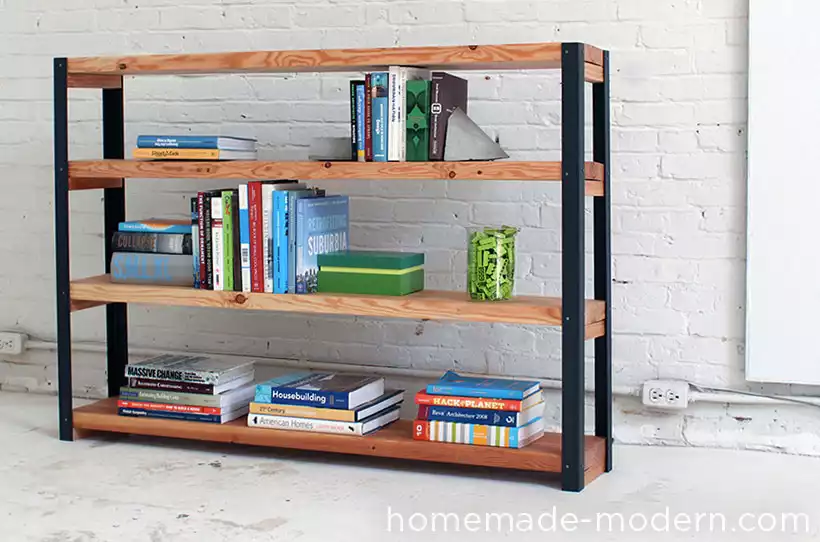 Modern industrial bookshelf
