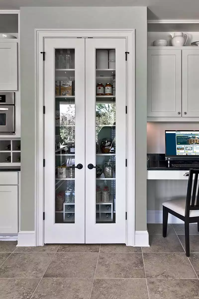 Narrow Double Pantry Glass Doors