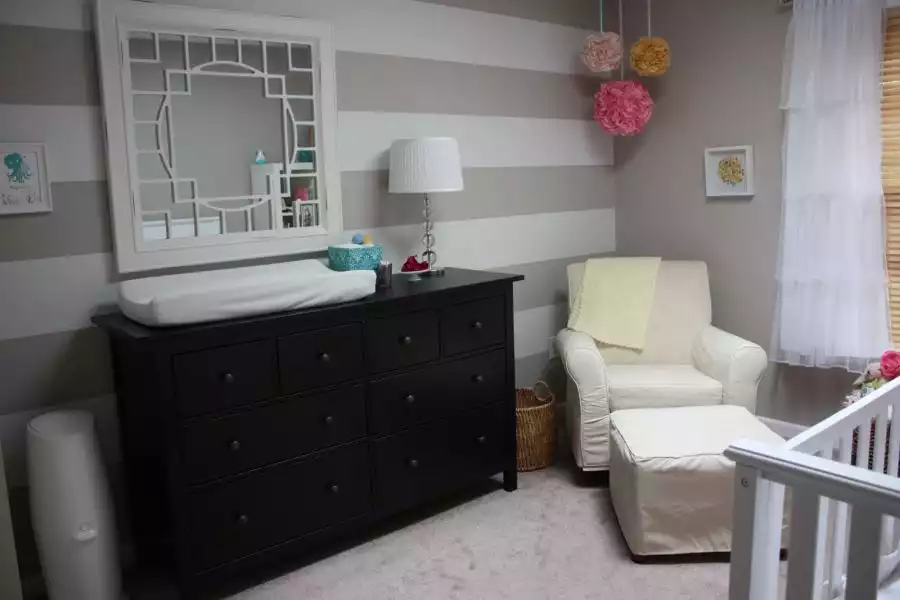 Nursery striped wall