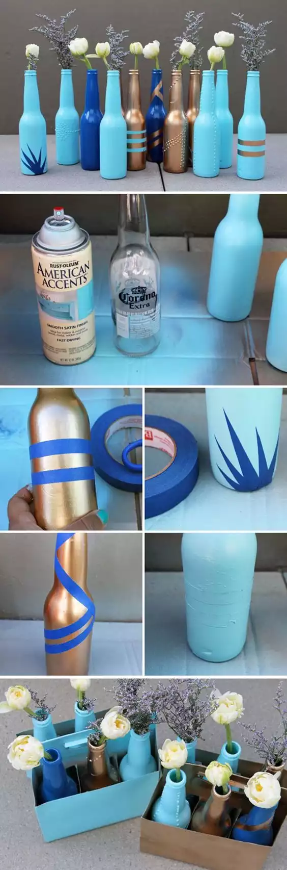 Painted wine bottles
